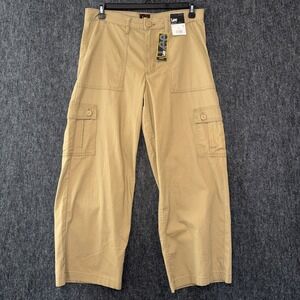 Lee Heritage Womens Size 10 Khaki Loose Straight Mid Rise Cargo Pants Outdoor